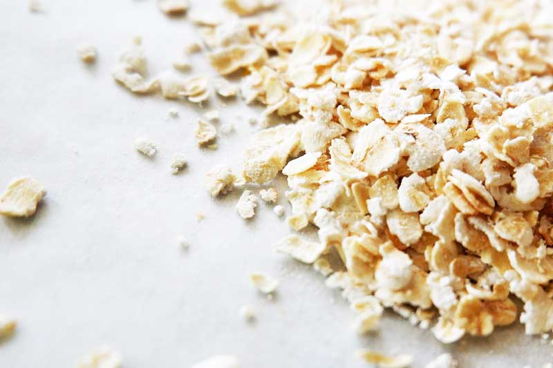 close up of a pile of oats